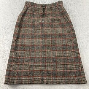 VTG Pendleton Plaid Skirt Virgin Wool 25" Waist Tiny Holes